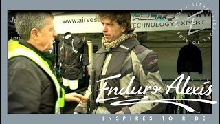 TEST Helite Airbag Jackets Interview with Peter Riley at the Ace Cafe Overlander Day 2015 [upl. by Nlyak521]