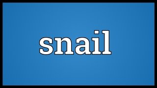 Snail Meaning [upl. by Neirrad]