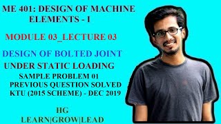 ME 401 DESIGN OF MACHINE ELEMENTS  IMODULE 3LECTURE 3 [upl. by Dylan]