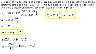 Física  Cinemática rotacional  Ejemplo 1 [upl. by Neersan]