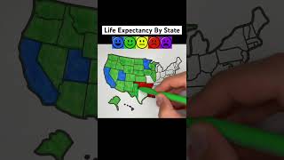 Life Expectancy By State 🇺🇸 Interesting USA Maps usa unitedstates map geography states [upl. by Taft]