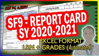 SF9 REPORT CARD WITH LEARNING MODALITY FOR SY 20202021 [upl. by Brook]