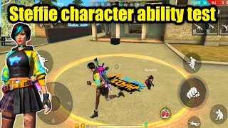 Free fire Steffie character ability test  steffie character ability live check [upl. by Eleynad]