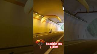 Paragliding THRU a tunnel😱 [upl. by Ardnazxela]