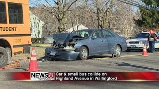 Car slams into school bus [upl. by Naitsabes]