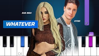 Kygo Ava Max  Whatever Piano Tutorial [upl. by Llyrrad]