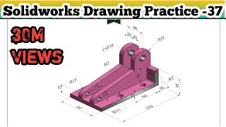 Drawing in Solidworks class  37  Solidworks Drawing for Beginners  Solidworks [upl. by Yrogerg]