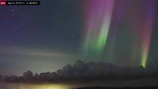 Sep 12 2024 Aurora Borealis Over Iceland in 4K Ultra HD [upl. by Aara]