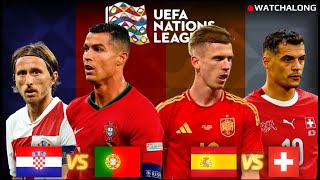 Portugal vs Croatia  Spain vs Switzerland  Watchalong  UEFA Nations League 1 [upl. by Assitruc532]