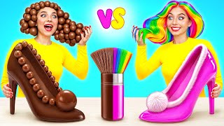 Défi Comestibles De Maquillage au Chocolat  Guerres de Farces par Choco DO [upl. by Ahseetal196]