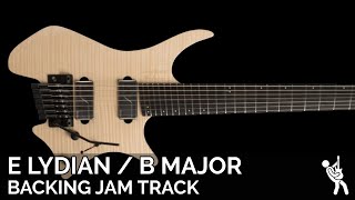 Plini Inspired Modern Progressive Metal Fusion Guitar Backing Track Jam in E Lydian  B Major [upl. by Elleinahc]