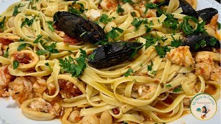 FRUTTI DI MARE PASTA🇮🇹 FÁCIL Y DELICIOSAAAA😋🤩 [upl. by Arikaahs]