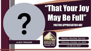 Ebenezer SDA Church Weekly Stream  October 19 2024 [upl. by Allerus946]