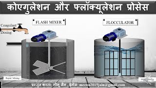 Coagulation and flocculation in flash mixer amp flocculator हिंदी  Water treatment processHindi [upl. by Eiramanitsirhc]