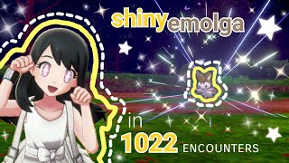 ♡ SHINY EMOLGA  in 1022 encounters pokemon sword ♡ [upl. by Zak]