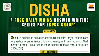 Disha A Free Initiative for TSPSC Group1 Mains  31072024  ENVIRONMENT  TSPSC  TGPSC [upl. by Elinet]