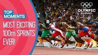 The most exciting 100m races in Olympic history  Top Moments [upl. by Valentine]