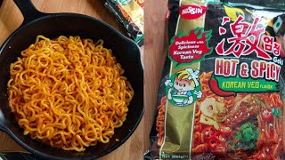 shorts Hot and spicy veg Korean noodles Nissin [upl. by Kulda556]