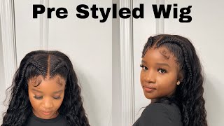 BÈL BAGAY NÈT WI  PRE BRAIDED WIG STRAIGHT OUT OF THE BOX INSTALL  WIGGINS HAIR REVIEW [upl. by Ottilie372]