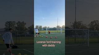 Lorenzo is training 1on1 save with daddy football soccer neuer goalkeeper [upl. by Cung]