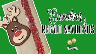 regalo navidadforrar o envoltura navideña super fácil y rápidocomo forrar tus regalos diy [upl. by Atul63]