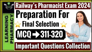 MCQ 311320  RRB 2024  Railway Pharmacist Exam Preparation  Previous Years Questions [upl. by Edwine]