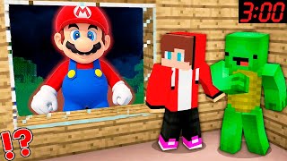 JJ and Mikey HIDE from MARIO in Minecraft Maizen Security House [upl. by Jariah]