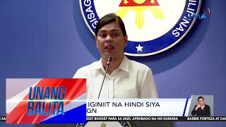 Vice President Sara Duterte iginiit na hindi siya magreresign  Unang Balita [upl. by Siuol369]