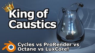 Blender Caustics Comparisons  Cycles AMD ProRender Octane Render and LuxCore [upl. by Akselav]