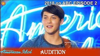 Laine Hardy from Louisiana sings BADSS Country song Audition American Idol 2018 Episode 2 [upl. by Drawd]