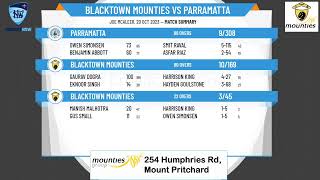 NSW Premier Cricket  First Grade Belvidere Cup  Rd4  Blacktown Mounties v Parramatta  Day 2 [upl. by Ecerahc]