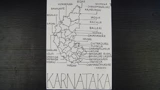 How To Draw Karnataka Map Drawing Step By Step  Karnataka Map Drawing For Beginners [upl. by Pallaten406]