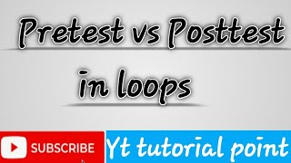 Pretest amp Posttest in loops [upl. by Airdnahs470]