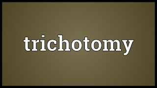 Trichotomy Meaning [upl. by Anitsrhc]