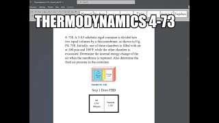 Thermodynamics 473 A 3ft3 adiabatic rigid container is divided into two equal volumes by a thin [upl. by Ludwigg440]