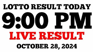 Lotto Result Today 9PM Draw October 28 2024 PCSO LIVE Result [upl. by Oremo]