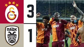 GALATASARAY  PAOK 31 MATCH SUMMARY  UEFA Europa League  Victor Osimhens goals and assists [upl. by Gualterio]