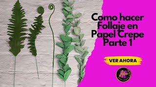 🌿​🍃​ Como hacer follaje en papel crepe Parte 1 Eucalipto y Helechos 🌿​🍃​ [upl. by Dlorej]