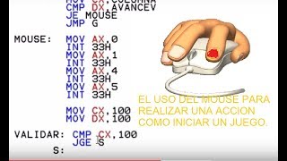 Como realizar una acción en un programa con el click del mouse emu8086dosbox [upl. by Yelnikcm120]