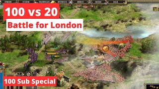 100 vs 20 Battle for London  100 Subscriber Special  Banknote  Cossacks 2 Battle for Europe [upl. by Backer]