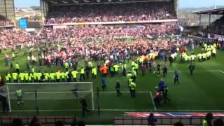 Burnley FC fans invade pitch at Turfmoor [upl. by Danyluk779]