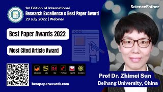 Prof Dr Zhimei Sun Beihang University China Most Cited Article Award [upl. by Pfeffer]