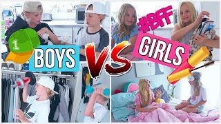 BOYS VS GIRLS BFF MORGENROUTINE SCHULE MaVie Back to school [upl. by Giark]