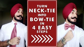 How To Make a BOW TIE  4 Easy Steps [upl. by Rehteh855]