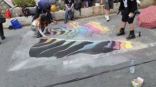 Chalk art of a colorful cloth [upl. by Markiv694]