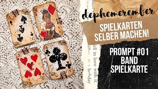 SPIELKARTEN SELBER MACHEN DEPHEMEREMBER 01 junk journal ephemera Kollab 49dragonflies [upl. by Becht]