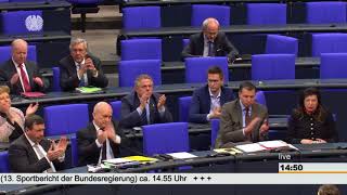 Eberhard Gienger 13 Sportbericht der Bundesregierung Bundestag 19012017 [upl. by Toinette]