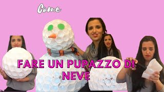 Pupazzo di Neve con i bicchieri di plastica DIY [upl. by Eeram207]