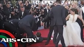 TV Patrol Brad Pitt was hit in the face at Maleficent premiere [upl. by Spanjian553]