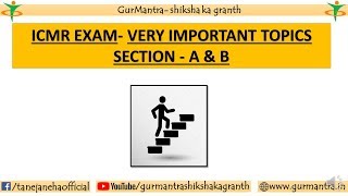 VERY IMPORTANT TOPICS FOR ICMR JRF EXAM 2019 [upl. by Meave]